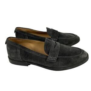 Sam Edelman Birch Gray Slip On Leather Suede Loafers Women's Size 8